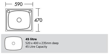 Oliveri Ti45 Laundry Tub