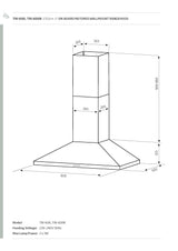 Schweigen TRI-600 90cm Non Silent Wall Mount Rangehood, 1080m3/hr, Stainless Steel