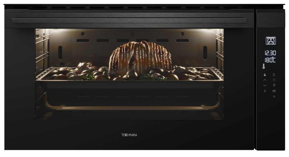 Technika TTDT910-6 90cm Electric Black Glass Built in Oven - Ex Display Discount