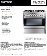 Technika TU950TME8 90cm Dual Fuel Freestanding Stove - Ex Display Discount