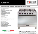 Technika Italian Made TU958TDM 90cm Dual Fuel Freestanding Stove