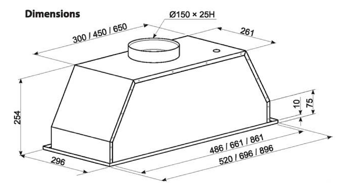 Technika Tur90S 90Cm Stainless Steel Undermount Rangehood Rangehoods