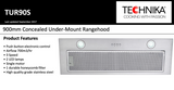 Technika Tur90S 90Cm Stainless Steel Undermount Rangehood Rangehoods