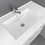 Fienza TCL75WAL Dolce Edge Walnut 750 Wall Hung Vanity, Left Drawers