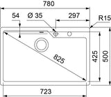 Franke UBG610-78PW Urban Fragranite 780mm Single Bowl Topmount Sink, Polar White