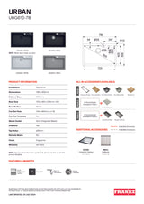 Franke UBG610-78PW Urban Fragranite 780mm Single Bowl Topmount Sink, Polar White