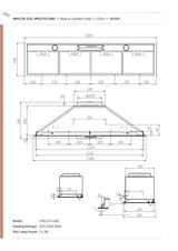Schweigen UM1170-12SP 120cm Silent Undermount Rangehood, 1600m3/hr, Stainless Steel