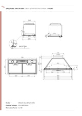 Schweigen UM1170-6BSP 60cm Silent Undermount Rangehood, 1600m3/hr, Matte Black