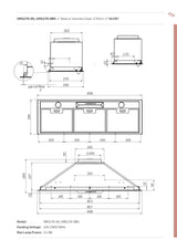 Schweigen UM1170-9ST 90cm Silent Undermount Rangehood, 900m3/hr, Stainless Steel