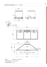 Schweigen UM1390-9ST 90cm Silent Undermount Rangehood, 900m3/hr, Stainless Steel