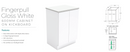 Fienza VAN60C Vanessa Fingerpull 600 Vanity on Kickboard, Gloss White - Special Order