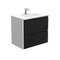 Fienza VAN75BBW Vanessa Amato 750 Satin Black Wall-Hung Vanity, Satin White Panels