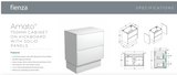 Fienza VAN75BWFK Vanessa Amato 750 Satin White Vanity On Kickboard, Matte Black Frames