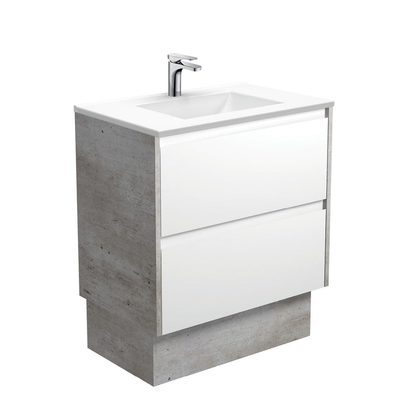 Fienza Vanessa VAN75BWXK Vanessa Amato 750 Satin White Vanity On Kick, Industrial Panels