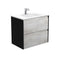 Fienza VAN75BXB Vanessa Amato 750 Industrial Wall-Hung Vanity, Satin Black Panels