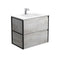 Fienza VAN75BXF Vanessa Amato 750 Industrial Wall-Hung Vanity, Matte Black Frames