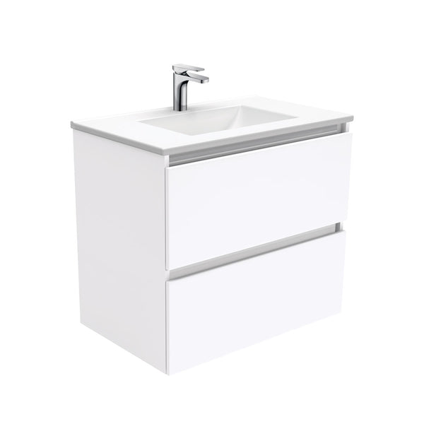 Vanessa VAN75Q Manu 750 Wall-Hung Vanity, Gloss White