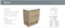 Fienza VAN75SKR Vanessa Fingerpull Scandi Oak 750 Vanity on Kickboard, Right Drawers