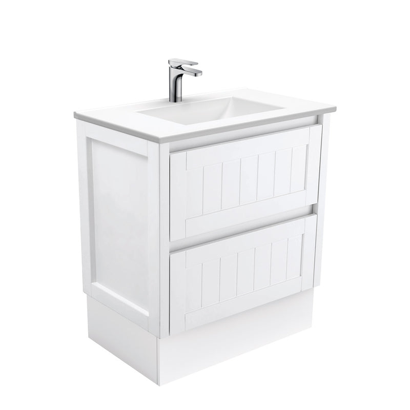 Fienza VAN75TK Vanessa Hampton 750 Vanity on Kickboard, Satin White