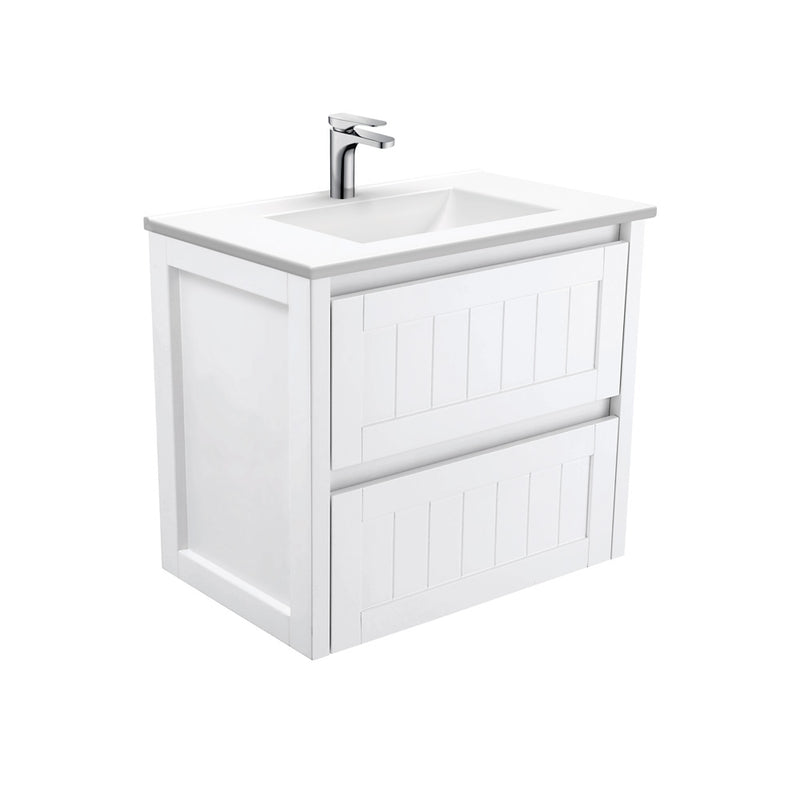 Fienza VAN75T Vanessa Hampton 750 Wall-Hung Vanity, Satin White