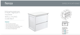 Fienza VAN75T Vanessa Hampton 750 Wall-Hung Vanity, Satin White