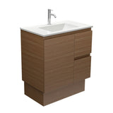 Fienza VAN75WAKR Vanessa Edge Walnut 750 Vanity on Kickboard, Right Drawers