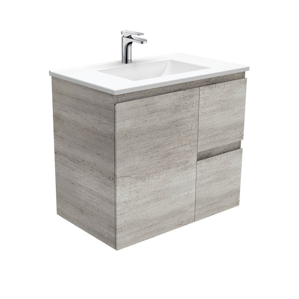 Fienza VAN75XR Vanessa Fingerpull Edge Industrial 750 Wall-Hung Vanity, Right Drawers