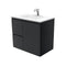 Fienza VAN75ZBL Vanessa Fingerpull Satin Black 750 Wall-Hung Vanity, Left Drawers