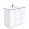 Fienza VAN90CR Vanessa Fingerpull Gloss White 900 Vanity on Kickboard, Right Drawers - Special Order