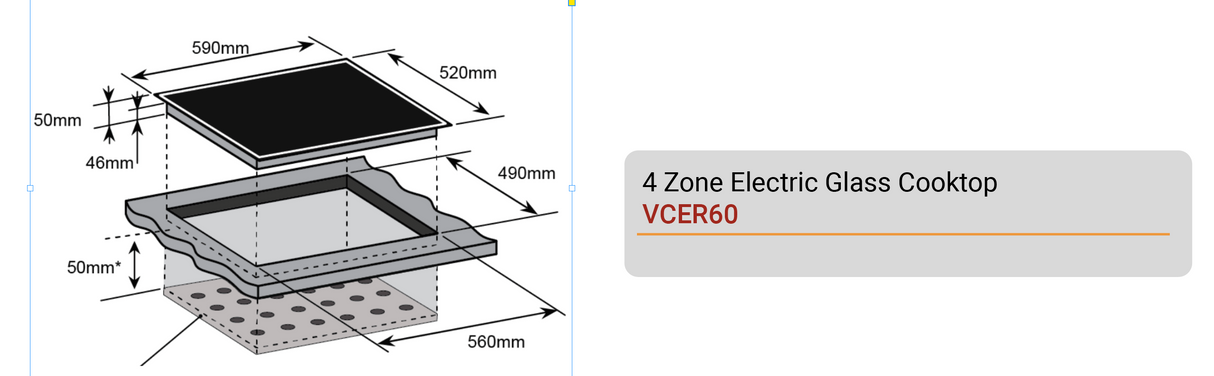 Veneto Vcer60-5 4 Burner Ceramic Electric Cooktop