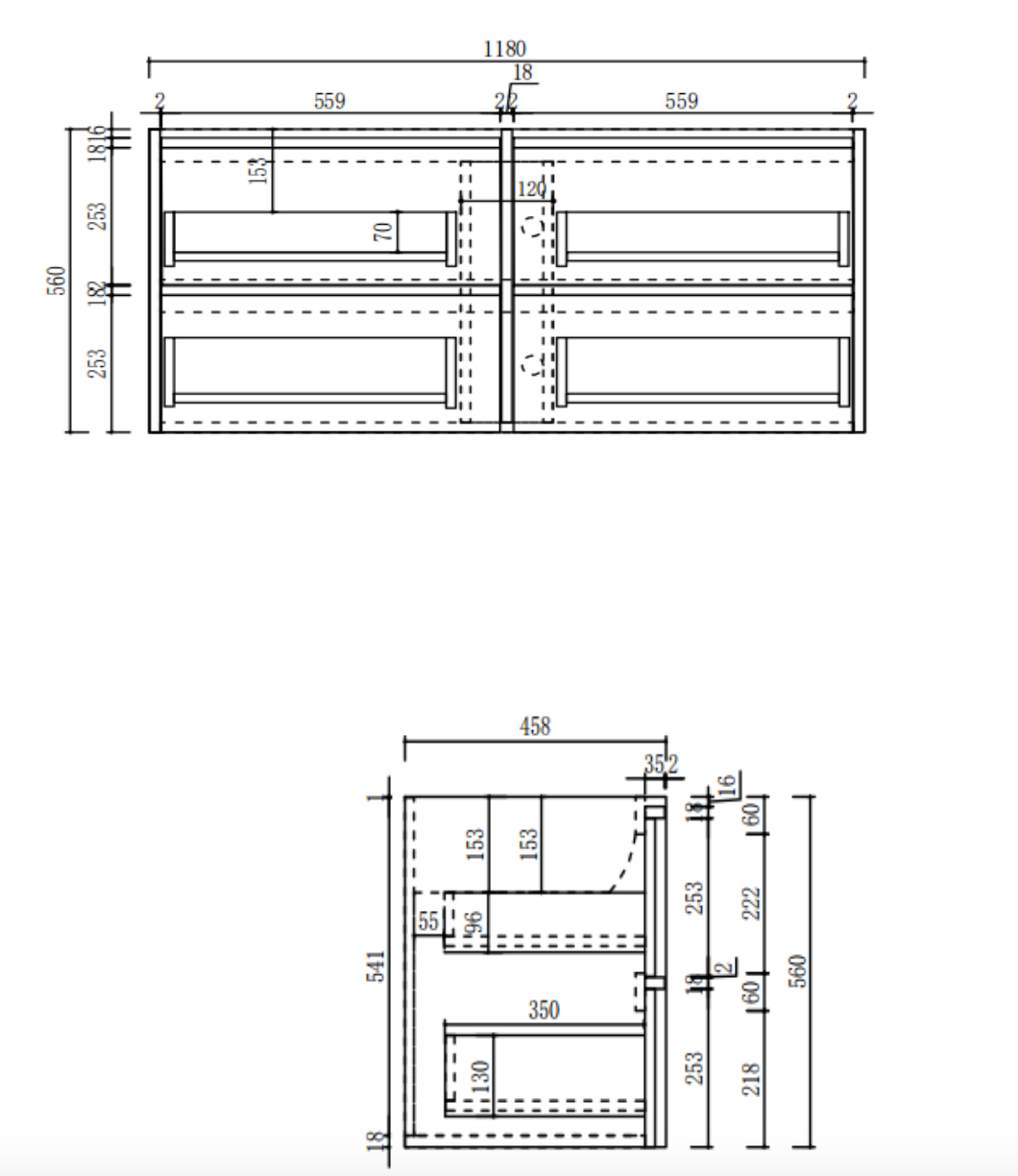 Aulic 1200mm VE1200WWN Venetta Framed Wall Hung Vanity Walnut