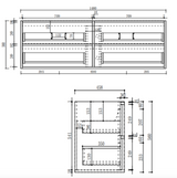 Aulic Venetta Fluted Framed Wall Hung 1500mm Vanity Harvest Oak
