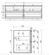 Aulic Venetta Fluted Framed Wall Hung 1800mm Double Vanity Harvest Oak