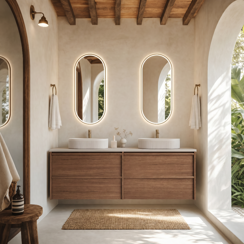 Aulic 1800mm VE1800WWN Venetta Framed Wall Hung Vanity Walnut