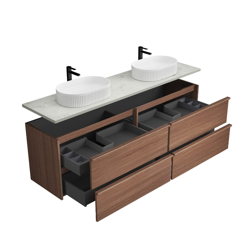 Aulic 1800mm VE1800WWN Venetta Framed Wall Hung Vanity Walnut