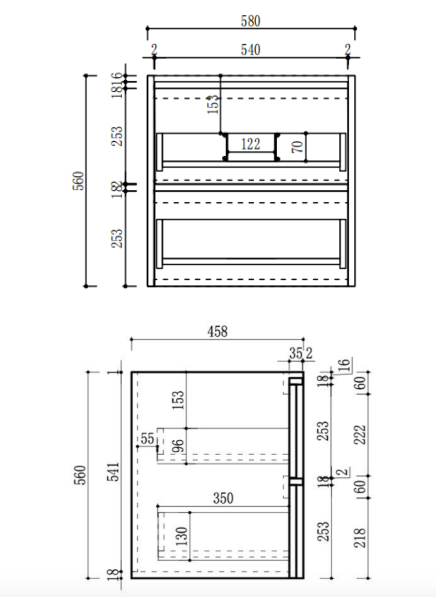 Aulic 600mm VE600WHA Venetta Framed Wall Hung Vanity Harvest Oak