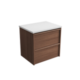 Aulic 600mm VE600WWN Venetta Framed Wall Hung Vanity Walnut