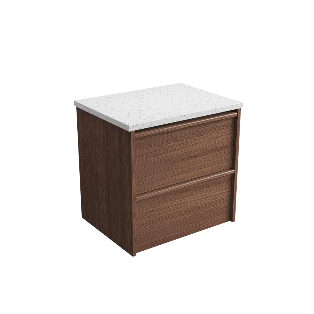 Aulic 600mm VE600WWN Venetta Framed Wall Hung Vanity Walnut