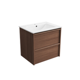Aulic 600mm VE600WWN Venetta Framed Wall Hung Vanity Walnut