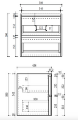 Aulic 600mm VE600WWN Venetta Framed Wall Hung Vanity Walnut