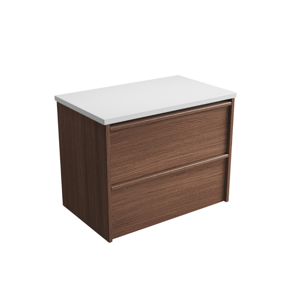 Aulic 750mm VE750WWN Venetta Framed Wall Hung Vanity Walnut