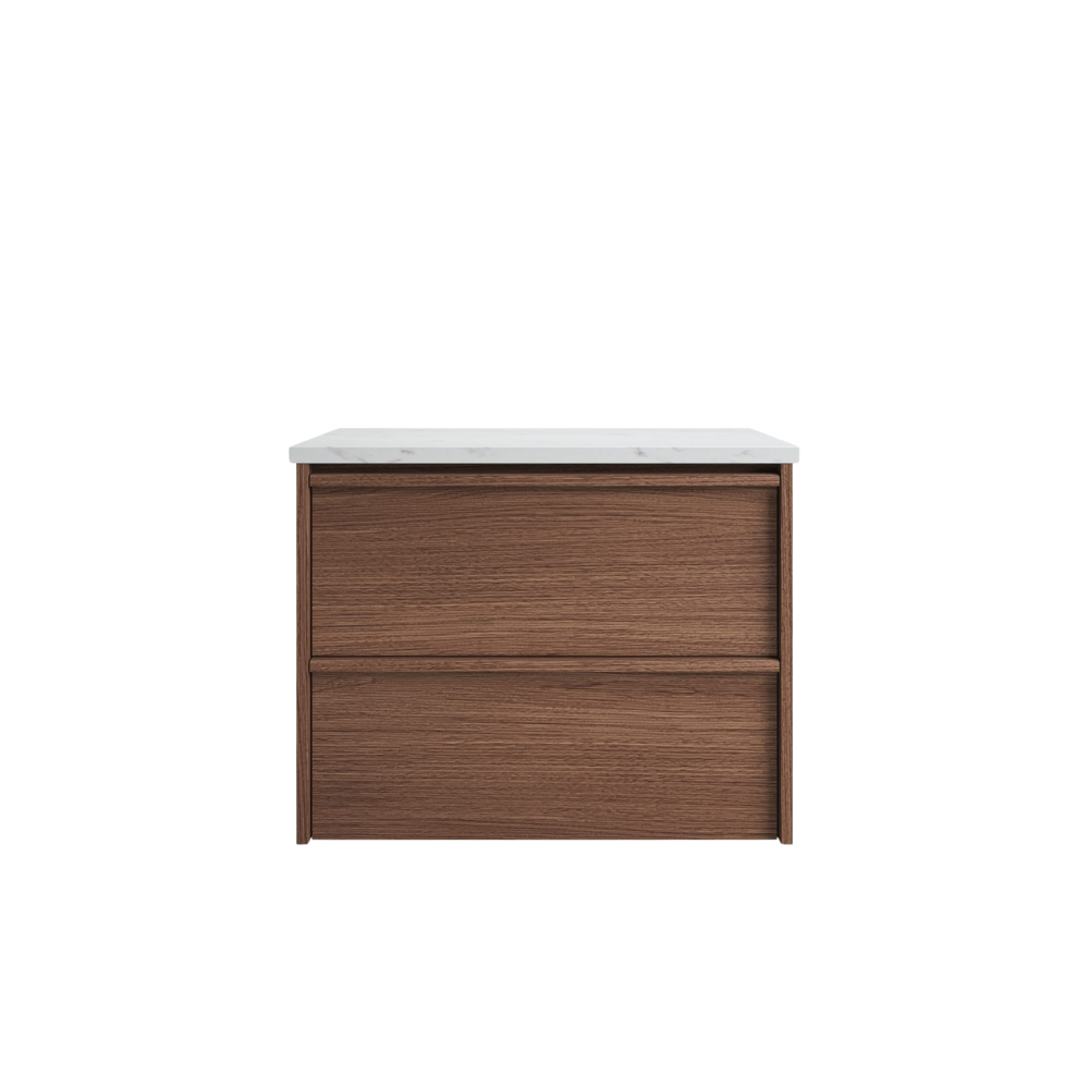 Aulic 750mm VE750WWN Venetta Framed Wall Hung Vanity Walnut
