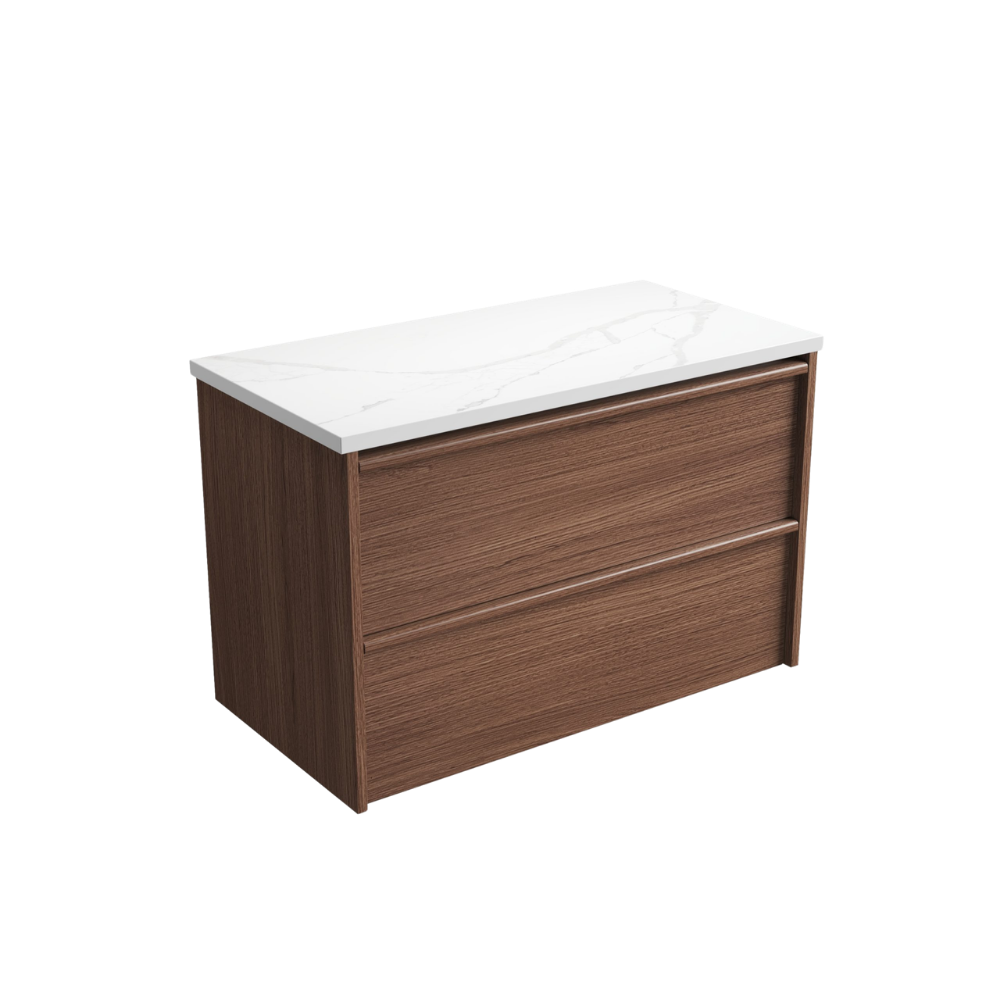 Aulic 900mm VE900WWN Venetta Framed Wall Hung Vanity Walnut