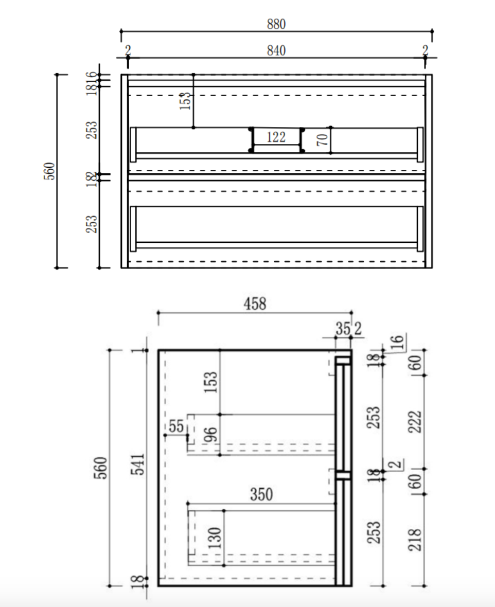 Aulic 900mm VE900WWN Venetta Framed Wall Hung Vanity Walnut