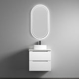 Aulic 600mm Verona Mark II White Fluted Wall Hung Vanity CAWH412-600-ST Ceremic Top Vanity Units