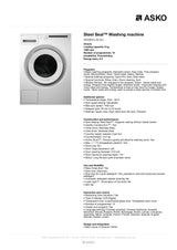 ASKO W2084C 8kg Front Load Washing Machine, White - Factory Seconds