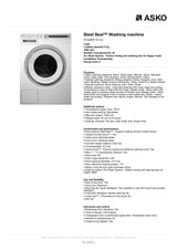 ASKO W4086PWAU 8kg Front Load Pro Wash Washing Machine, White - Factory Seconds