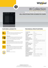 Whirlpool W4OMK38HU0BA 60cm Hydrolytic Multi-Function Oven in Black