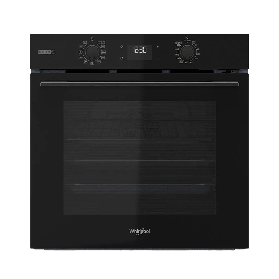 Whirlpool W4OMSK58RU1SBA 60cm Multi-function Gentle Steam & Pyrolytic Oven in Black