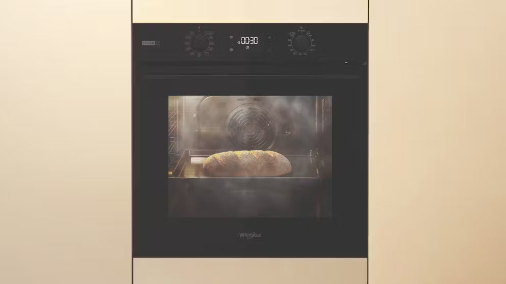 Whirlpool W4OMSK58RU1SBA 60cm Multi-function Gentle Steam & Pyrolytic Oven in Black